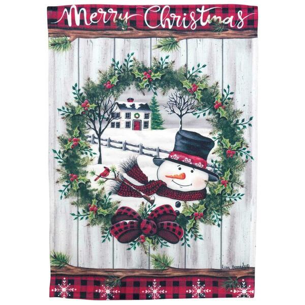 Recinto 13 x 18 in. Snowman Merry Christmas Polyester Garden Flag RE3463887